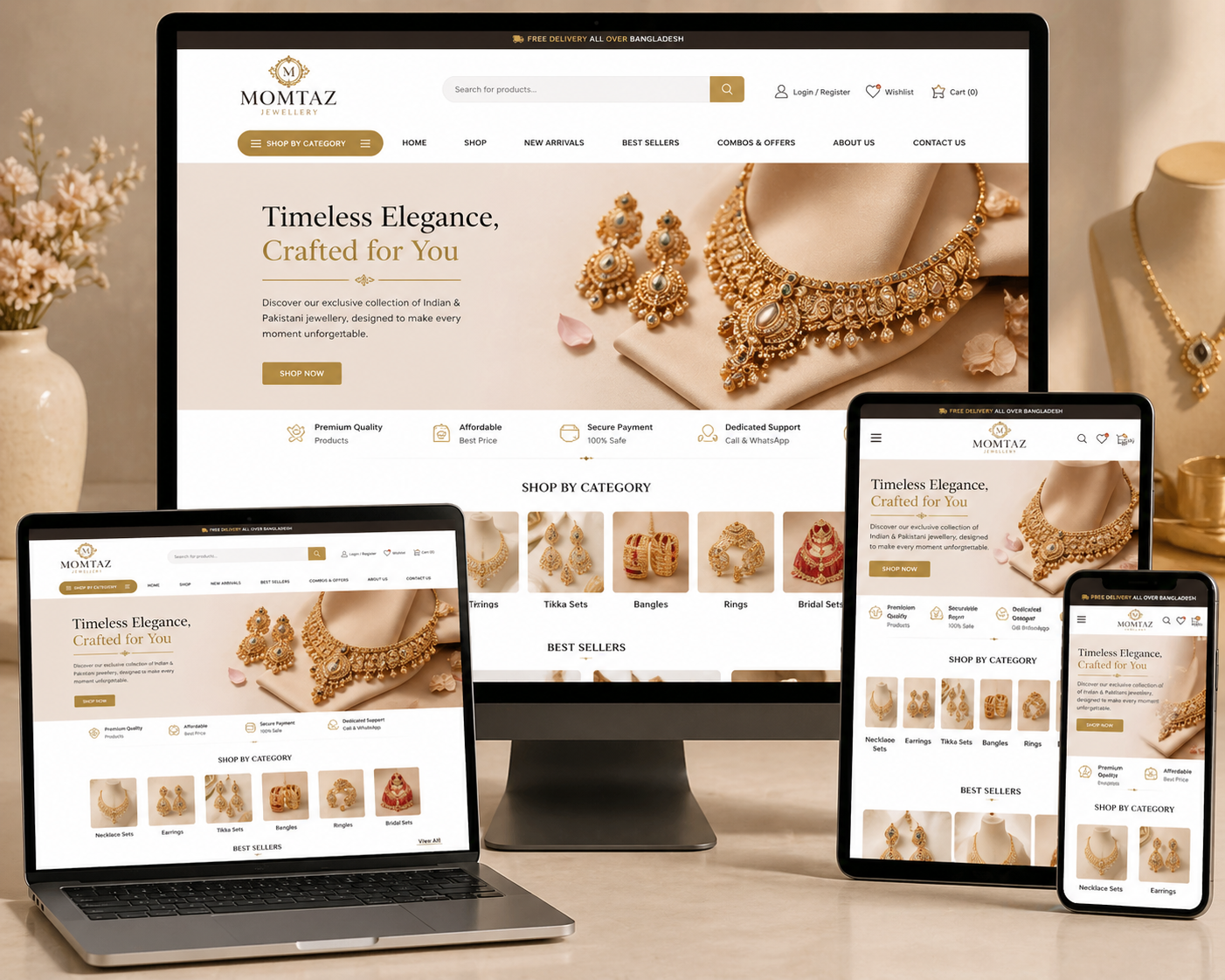 Momtaz Jewellery – Ecommerce Website