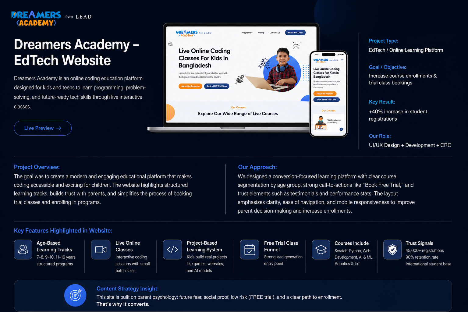 Dreamers Academy – EdTech Website