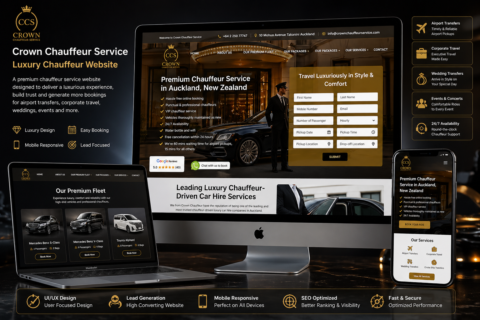 Crown Chauffeur Service – Luxury Service Website