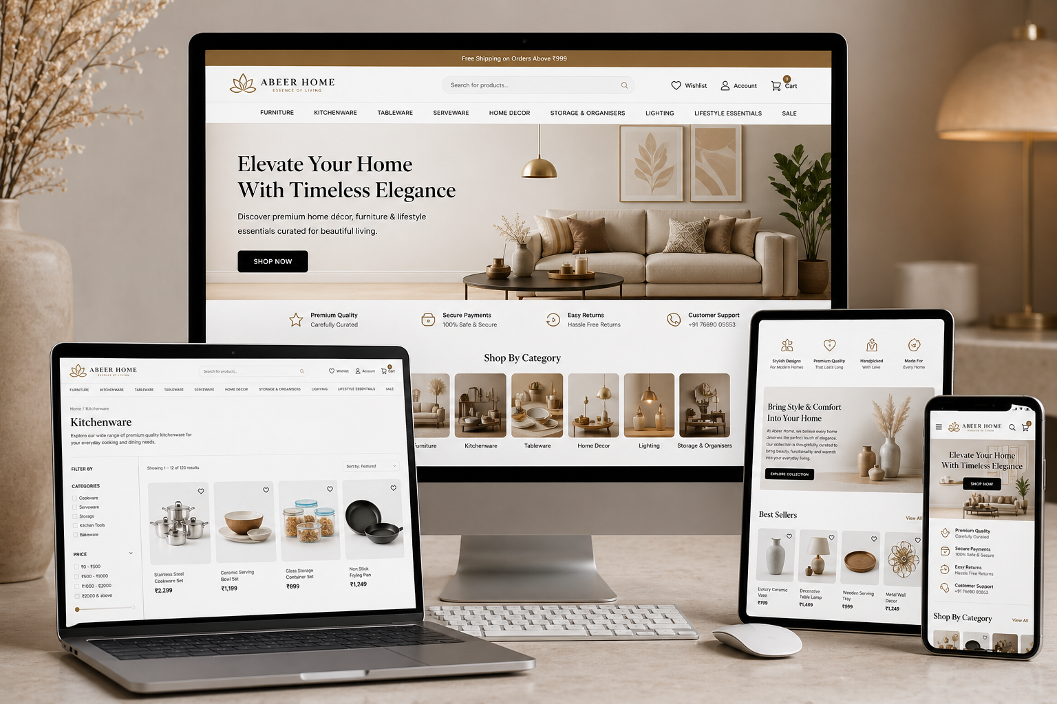 Abeer Home – Home Decor & Furniture Ecommerce Website