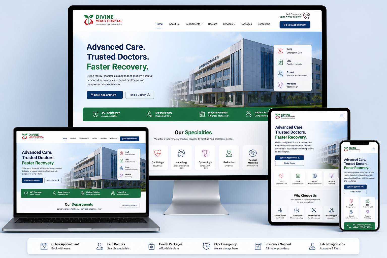 Divine Mercy Hospital – Healthcare Website
