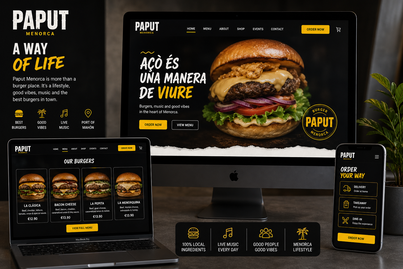 Paput Menorca – Burger & Lifestyle Brand Website